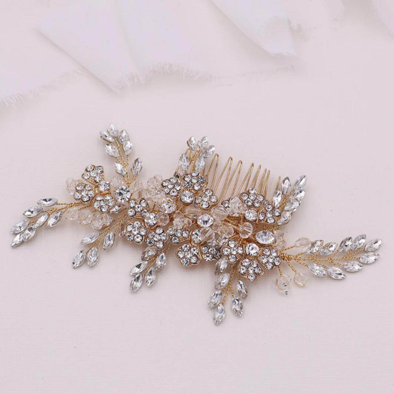 Bridal alloy crystal hair comb insert comb 675547355878 - COCOMELODY